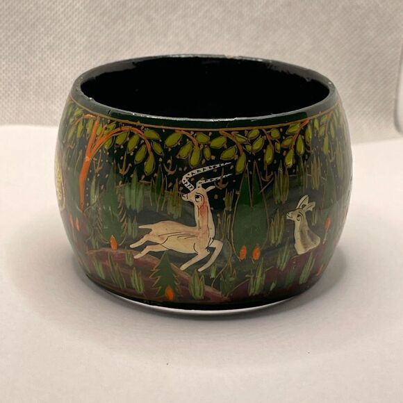 Vintage bangle wood hand paint - Picture 4 of 14